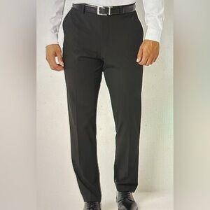 J. Ferrar Ultra Comfort Men's Slim Fit Flat Front Suit Pants - Classic Black